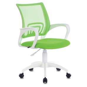 Офисное кресло Brabix Fly MG-396W (с подлокотниками, пластик белый, сетка, салатовое) 532403 в Набережных Челнах
