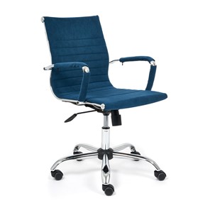 Кресло компьютерное URBAN-LOW флок, синий, арт.14448 в Нижнекамске