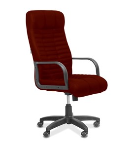 Офисное кресло для руководителя Атлант, ткань TW / бордовая в Набережных Челнах