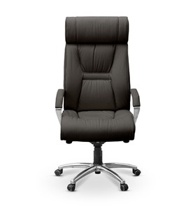 Кресло для руководителя Олимп X (подлокотники хромированные) экокожа премиум / черная CN1114 в Нижнекамске - предосмотр 1