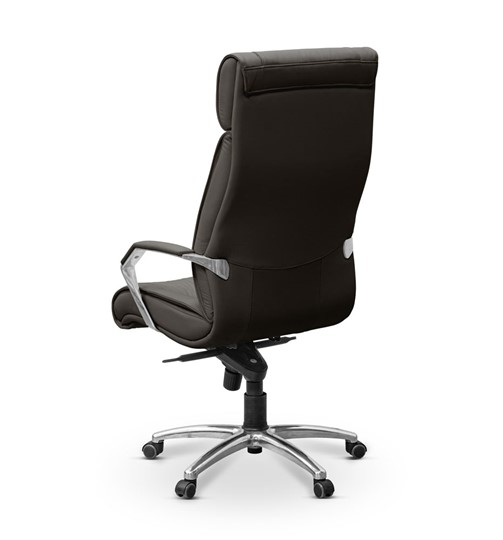 Кресло для руководителя Олимп X (подлокотники хромированные) экокожа премиум / черная CN1114 в Альметьевске - изображение 4