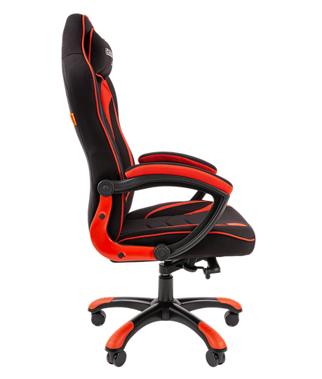 Кресло игровое CHAIRMAN GAME 28 Полиэстер комбинированная ткань красный/черный в Альметьевске - изображение 3