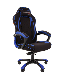 Кресло игровое CHAIRMAN GAME 28 Полиэстер комбинированная ткань синий/черный в Нижнекамске - предосмотр