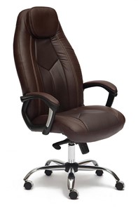 Кресло офисное BOSS Lux, кож/зам, коричневый/коричневый перфорированный, арт.9816 в Казани