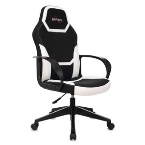 Кресло офисное BRABIX "Alpha GM-018", ткань/экокожа, черное/белое, 532640, GM-018_532640 в Набережных Челнах