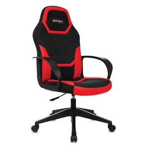 Кресло офисное BRABIX "Alpha GM-018", ткань/экокожа, черное/красное, 532637, GM-018_532637 в Нижнекамске