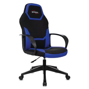 Кресло офисное BRABIX "Alpha GM-018", ткань/экокожа, черное/синее, 532638, GM-018_532638 в Нижнекамске