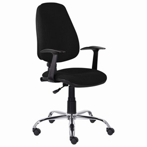 Кресло офисное BRABIX "Comfort MG-322", хром, регулируемая эргономичная спинка, ткань, черное, 532558 в Альметьевске