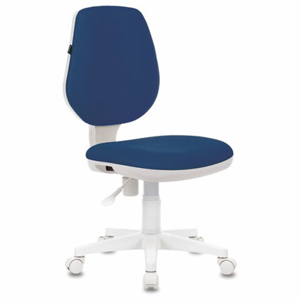 Кресло компьютерное Brabix Fancy MG-201W (без подлокотников, пластик белый, синие) 532413 в Альметьевске - изображение