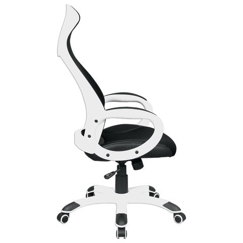 Кресло офисное Brabix Premium Genesis EX-517 (пластик белый, ткань/экокожа/сетка черная) 531573 в Нижнекамске - изображение 2