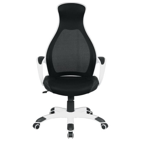 Кресло офисное Brabix Premium Genesis EX-517 (пластик белый, ткань/экокожа/сетка черная) 531573 в Нижнекамске - изображение 3