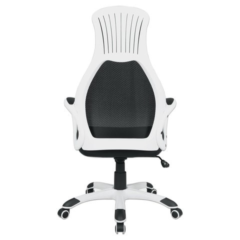Кресло офисное Brabix Premium Genesis EX-517 (пластик белый, ткань/экокожа/сетка черная) 531573 в Нижнекамске - изображение 4