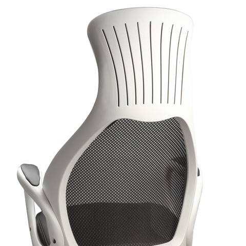Кресло офисное Brabix Premium Genesis EX-517 (пластик белый, ткань/экокожа/сетка черная) 531573 в Нижнекамске - изображение 7