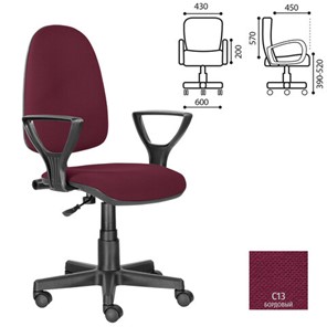 Офисное кресло Brabix Prestige Ergo MG-311 (регулируемая эргономичная спинка, ткань, бордовое) 532422 в Альметьевске - предосмотр 3