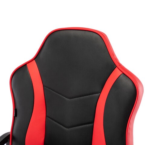 Кресло компьютерное BRABIX "Shark GM-203", экокожа, черное/красное, 532512 в Альметьевске - изображение 8