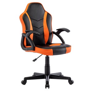 Кресло компьютерное BRABIX "Shark GM-203", экокожа, черное/оранжевое, 532513 в Альметьевске