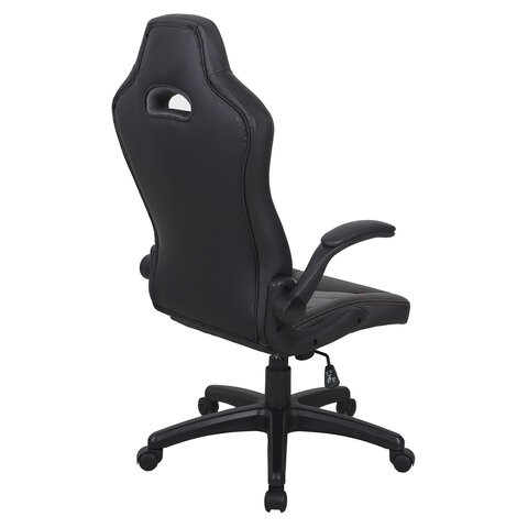 Кресло офисное BRABIX "Skill GM-005", откидные подлокотники, экокожа, черное/оранжевое, 532495 в Нижнекамске - изображение 2
