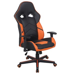 Кресло офисное BRABIX "Storm GM-006", регулируемые подлокотники, экокожа, черное/оранжевое, 532502 в Альметьевске