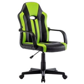 Кресло офисное BRABIX "Stripe GM-202", экокожа, черное/зеленое, 532511 в Набережных Челнах