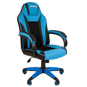 Кресло офисное BRABIX "Tanto GM-171", TW/экокожа, черное/голубое, 532575, 7083503 в Альметьевске