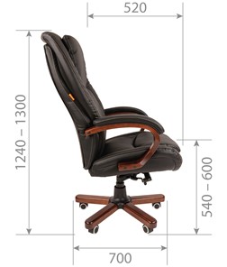 Офисное кресло CHAIRMAN 408 кожа черная в Альметьевске - предосмотр 2