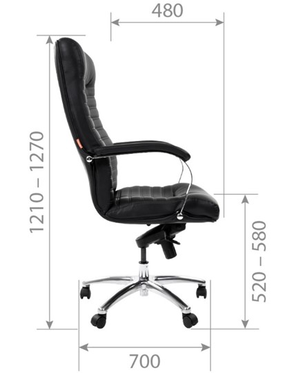 Офисное кресло CHAIRMAN 480 экожа черная в Альметьевске - изображение 4