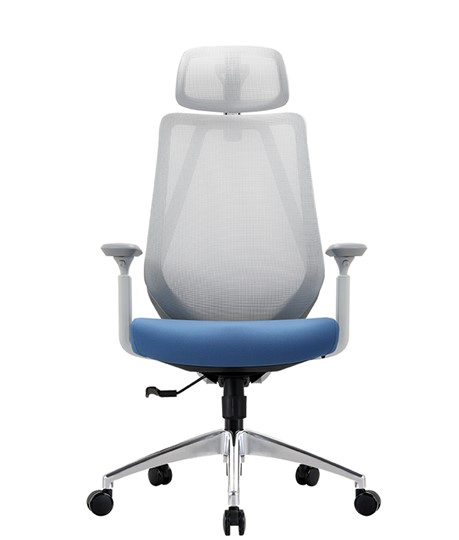Кресло офисное CHAIRMAN 580 Сетчатый акрил белый / Полиэстер голубой в Альметьевске - изображение 1