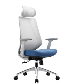 Кресло офисное CHAIRMAN 580 Сетчатый акрил белый / Полиэстер голубой в Альметьевске