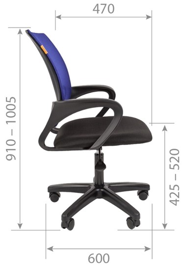 Компьютерное кресло CHAIRMAN 696 black LT, синий в Нижнекамске - изображение 4