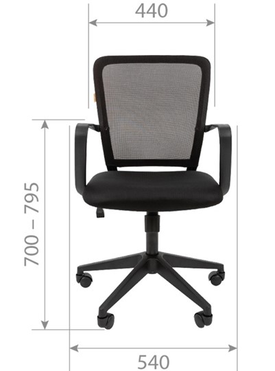 Кресло компьютерное CHAIRMAN 698 black TW, ткань, цвет серый в Альметьевске - изображение 1