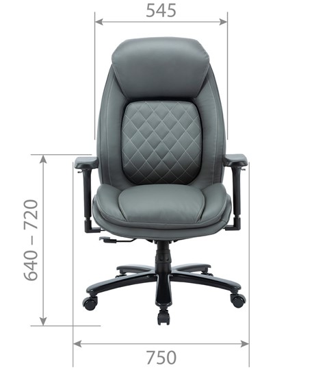 Офисное кресло CHAIRMAN CH403, серый, эко кожа в Казани - изображение 3