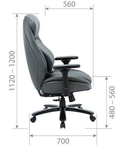 Офисное кресло CHAIRMAN CH403, серый, эко кожа в Казани - предосмотр 4