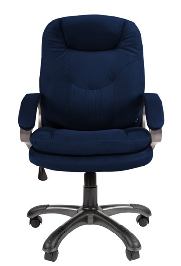 Компьютерное кресло CHAIRMAN HOME 668, велюр синее в Нижнекамске - изображение 3
