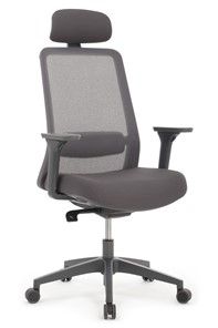 Кресло офисное Design WORK W-218C, Серый пластик/Серая сетка в Нижнекамске