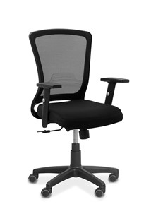 Офисное кресло для сотрудника Фьюжн, сетка/ткань TW / черная/черная в Нижнекамске - предосмотр