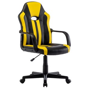 Кресло офисное RABIX "Stripe GM-202", экокожа, черное/желтое, 532510 в Альметьевске