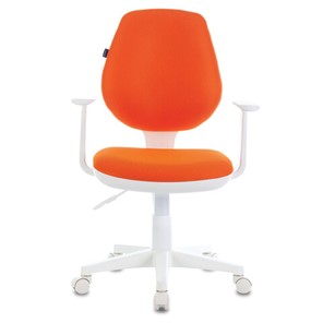 Офисное кресло Brabix Fancy MG-201W (с подлокотниками, пластик белый, оранжевое) 532410 в Нижнекамске - предосмотр