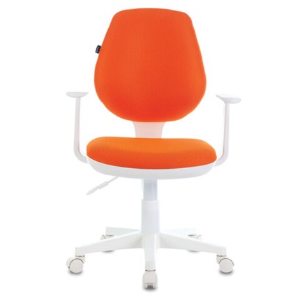 Офисное кресло Brabix Fancy MG-201W (с подлокотниками, пластик белый, оранжевое) 532410 в Нижнекамске - изображение