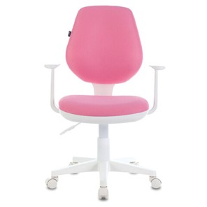 Кресло компьютерное Brabix Fancy MG-201W (с подлокотниками, пластик белый, розовое) 532409 в Набережных Челнах