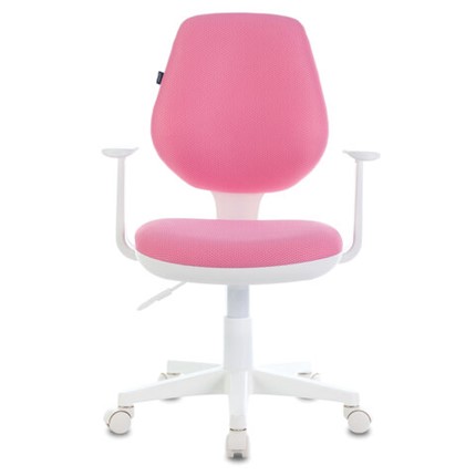 Кресло компьютерное Brabix Fancy MG-201W (с подлокотниками, пластик белый, розовое) 532409 в Казани - изображение