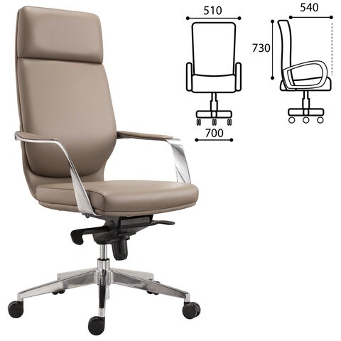 Офисное кресло BRABIX PREMIUM "Resonance EX-755", мультиблок, алюминий, экокожа, бежевое, 532487 в Альметьевске - изображение 5