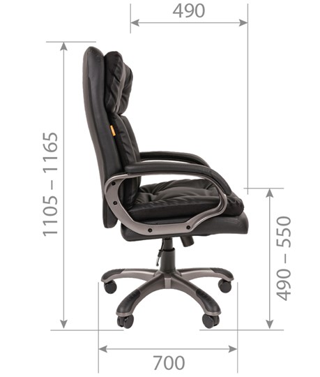 Офисное кресло CHAIRMAN 442 Экокожа черная в Альметьевске - изображение 5