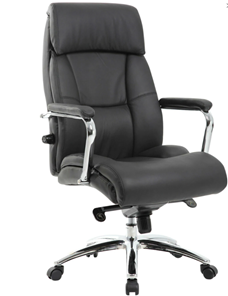 Кресло из натуральной кожи BRABIX PREMIUM "Phaeton EX-502", хром, черное, 530882 в Нижнекамске