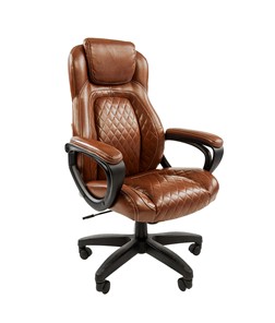 Офисное кресло CHAIRMAN 432, экокожа, цвет коричневый в Нижнекамске
