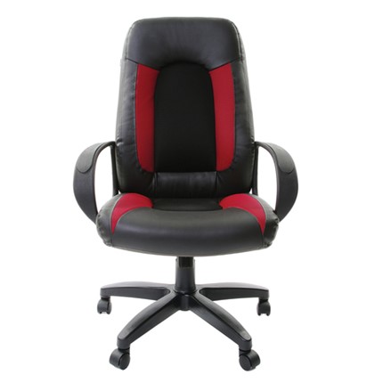 Компьютерное кресло Brabix Strike EX-525 (экокожа черная, ткань черная/бордовая, TW) в Казани - изображение