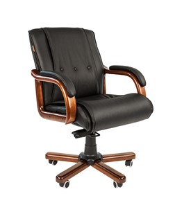 Кресло CHAIRMAN 653M кожа черная в Бугульме