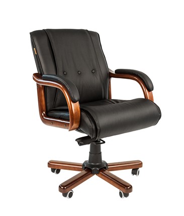 Кресло CHAIRMAN 653M кожа черная в Альметьевске - изображение