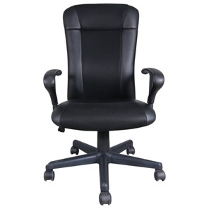 Компьютерное кресло Brabix Optima MG-370 (с подлокотниками, экокожа/ткань, черное) 531580 в Альметьевске
