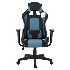 Офисное кресло Brabix GT Racer GM-100 (две подушки, ткань, черное/голубое) 531818 в Нижнекамске