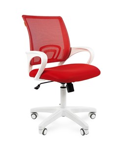 Офисное кресло CHAIRMAN 696 white, ткань, цвет красный в Альметьевске